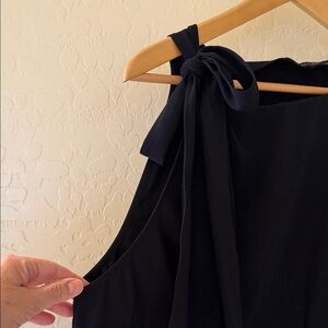 Eloquii Black Bow-Shoulder tank top
